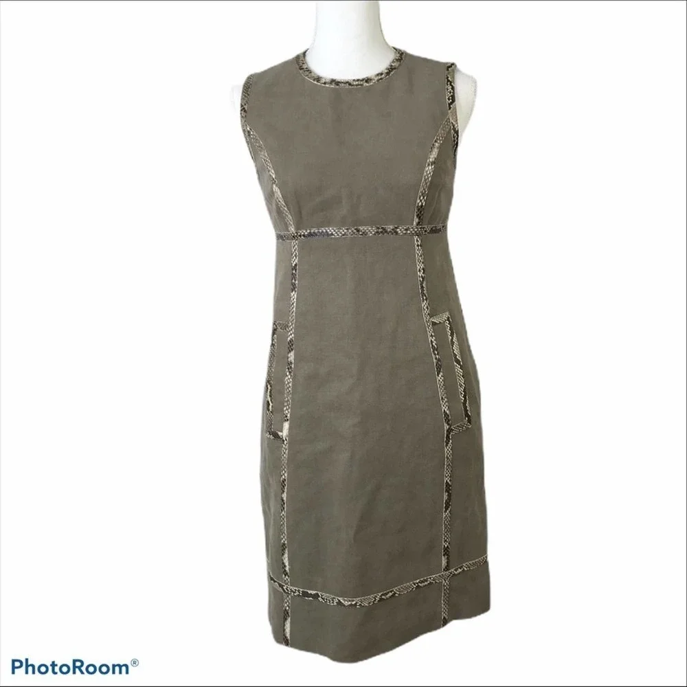 Michael Kors 100% hemp python trim dress